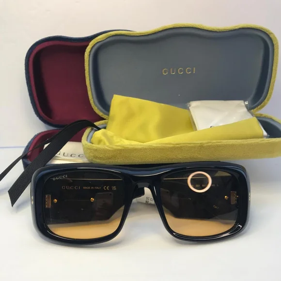 New 💯 Original Gucci Yellow Square Unisex Sunglasses GG1251S 001 - Picture 14 of 17
